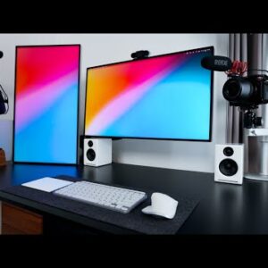 Clean Modern Desk Tour | Dual Monitor Setup